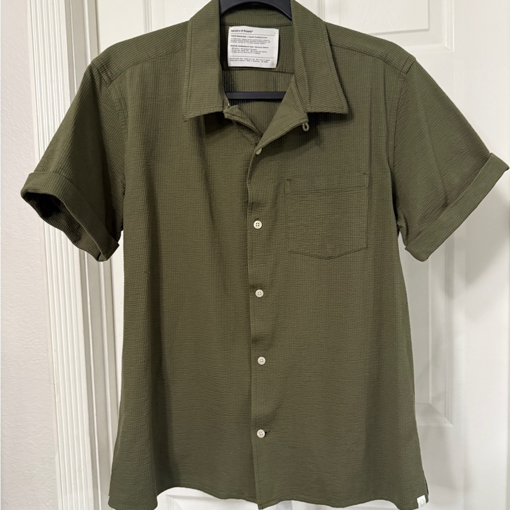 Ministry of Supply Olive Button Down Shirt, L